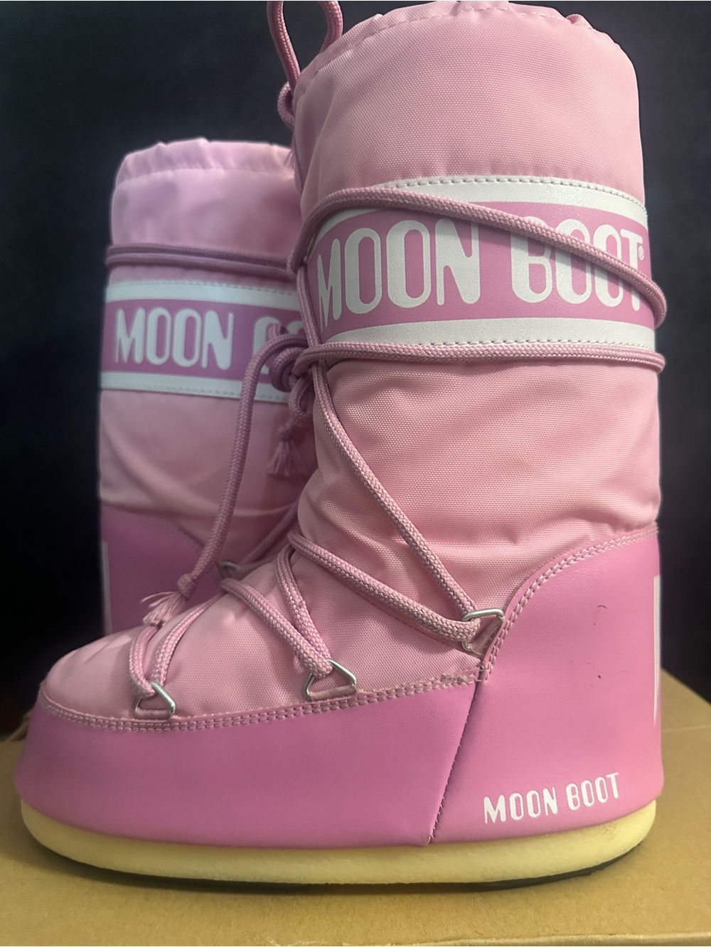 Moon Boot Pink Kids Winter Lace-Up Boots